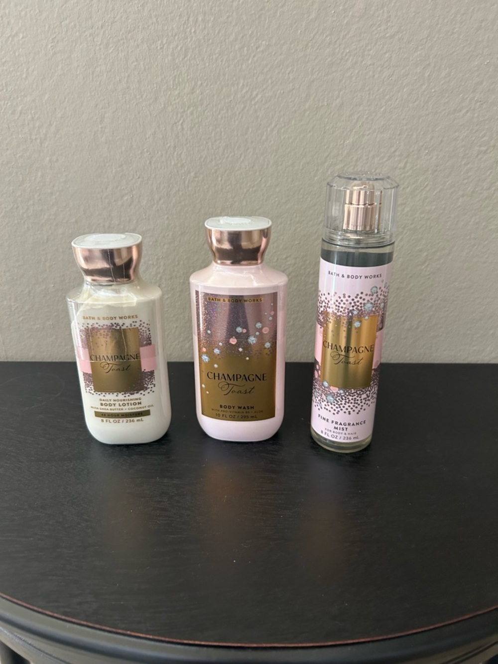 Bath & Body Works Champagne Toast Body Wash & Mist Set - Pink & Gold